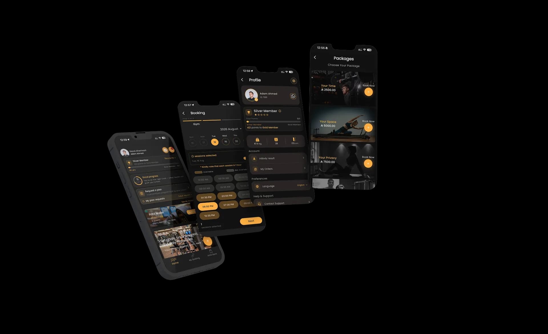 PriFit app preview on iOS and Android