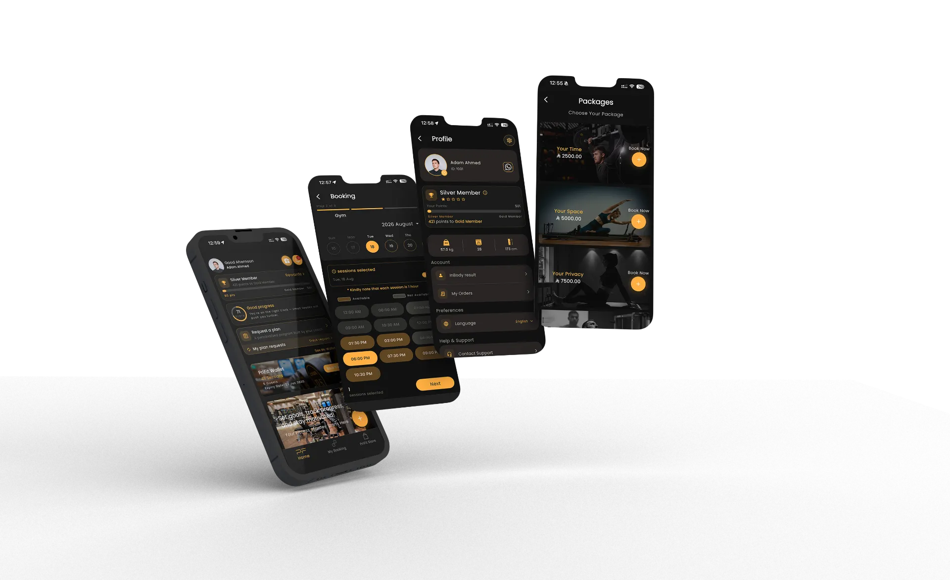 PriFit app preview on iOS and Android